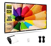 TOWOND Schermo Proiettore 150 Pollici,16: 9 HD Supporto 4K Schermo di Proiezione Anti-rughe Portatile Lavabile per home theater Supporto esterno per interni Schermo a Doppia