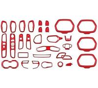 Toworldit - Set di 31 adesivi per interni in ABS, per cruscotto e volante, compatibile con Jeep Renegade 2015-2020, colore: Rosso