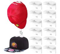 Towviy 12 Pezzi Ganci per Cappelli, Gancio di Cappello Autoadesivo Porta Cappelli Bianco Cappelli Curve Ganci Adesivo Berretto Appeso Porta Adesivo Ganci per Berretti da Baseball