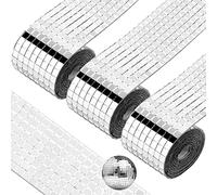 Towviy 4800 Pezzi Piastrelle a Mosaico in Vetro, 5 * 5mm Tessere Quadrato Mosaico a Specchio Quadrato autoadesivi in vetro argento fai da te, Decorazioni per Murali/DIY/Quadro/Accessori