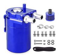 Towwoo 300 ml Alluminio Decanter, Seperator Vapori Olio Motore, Cattura Aria Universal, per Recupero Vapori con Kit di Accessori a 2 Porte, Filtro Aria, Tubi (Blu)