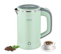 Towwoo Bollitore Piccolo 800 ml, 600W Bollitore Elettrico da Viaggio, Mini Bollitore Silenzioso in Acciaio Inossidabile Ebollizione Rapida, Bollitore Portatile da Campeggio per tè caffè Latte (Verde)