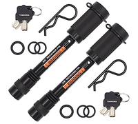 TowWorks 79632 Keyed Alike 5/8" Trailer Hitch Lock Set with Extra Long 3-1/4" Span, Double Safety Tow Hitch Receiver Locking Pin for Class III IV Hitches with 2" and 2.5" Receivers, 2-Pack