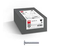 TOX Ancoraggio a vite Sumo Max 1 FK 6x50 mm, testa piatta, acciaio zincato, approvato dalle autorità edilizie per il fissaggio multiplo di componenti non portanti, 100 pezzi, 041101661