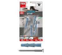 TOX Aqua Stop Pro, ancoraggio sigillante multiuso 6/38 per fissaggi su pareti e pavimenti piastrellati, in plastica speciale HDPE, con vite 4x50 mm, 014771011
