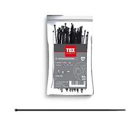 TOX Clip per fascette, nere, resistenti ai raggi UV, utilizzabili universalmente in interni ed esterni, per un fissaggio sicuro in casa, dimensioni 7,6 x 450 mm, 100 pezzi, 099600032