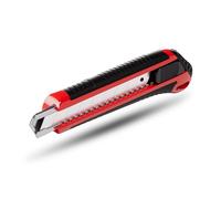 TOX Coltello da taglio con lama da 18 mm, coltello per tappeti con alloggiamento in ABS e guaina protettiva antiscivolo, avanzamento facile, blocco fisso, incl. 2 lame di ricambio, 1 pezzo, 09790012