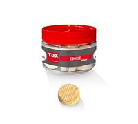 TOX Cookie Wood Piastre in legno lamellare incrociato 25 mm in legno di abete rosso per la riparazione e la riparazione di aree difettose in legno in scatola rotonda, 40 pezzi, 015260303