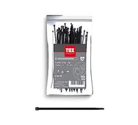 TOX Fascetta per cavi, nera, resistente ai raggi UV, per uso universale all'interno e all'esterno, per un fissaggio sicuro in casa, ufficio e giardino, dimensioni 2,5 x 140 mm, 100 pezzi, 099600021