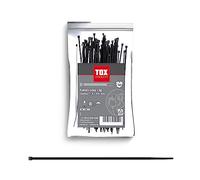 TOX Fascetta per cavi, nera, resistente ai raggi UV, per uso universale all'interno e all'esterno, per un fissaggio sicuro in casa, ufficio e giardino, dimensioni 7,6 x 300 mm, 100 pezzi, 099600031