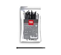 TOX Fascetta per cavi, nera, resistente ai raggi UV, per uso universale all'interno e all'esterno, per un fissaggio sicuro in casa, ufficio e giardino, dimensioni 2,5 x 100 mm, 100 pezzi, 099600020