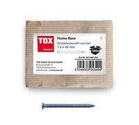 TOX Home Base Spine per battiscopa 1,4 x 45 mm, zincate blu con testa svasata profonda in confezione di carta riciclabile, per il fissaggio di battiscopa, legno e molto altro, 100 pz, 63600205