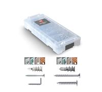 TOX L-BOXX Micro Indoor in cassetta di smistamento impilabile e cliccabile, set di tasselli con tasselli per cartongesso Spiral e Spiral Plus + viti (a gancio) corrispondenti, 80 pezzi, 094901805