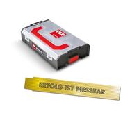 TOX L-BOXX Mini M6 Set di viti esagonali DIN 933 (230 pezzi) + metro da 2 m in giallo con stampa, viti per macchine M6 in 6 misure in scatola di smistamento adattabile e agganciabile, 094909166