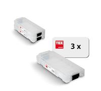 TOX L-BOXX Set di valigette per micro assortimento, impilabili e a scatto con sistema L-BOXX, divisibili in 8 scomparti, per contenere tasselli e viti, trasparenti, set di 3, 094909144