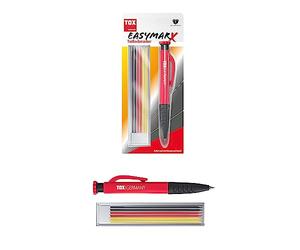 TOX Marcatore a foro profondo easyMarx in rosso/nero, con 6 ricariche da 2,8x120 mm in diversi colori, per una marcatura precisa su diverse superfici, 09770001