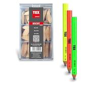 TOX Miniset Biscuit Wood (100 pezzi) + matite da carpentiere Neo, tasselli piatti in 3 misure standard (P0, P10, P20), chiodi in colore verde neon (4 pezzi ciascuno), 094909138