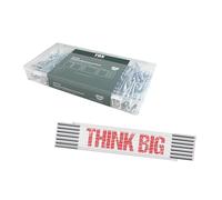 TOX Set di rivetti ciechi (400 pezzi) + metro Think Big 3 m, rivetti ciechi in alluminio in 6 misure e scatola per il trasporto + asta per metro per lamiera di alluminio e acciaio, 094909156