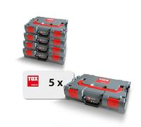 TOX Set di valigie L-BOXX impilabili e chiudibili con sistema L-BOXX System, inserto per piccole parti, contenitore per tasselli e viti, set da 5 pezzi, 094909152