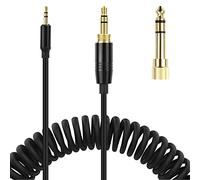 Toxaoii Cavo audio a spirale QC45, compatibile con cuffie Bose QuietComfort QC 45, QC35 II, QC 35, OE2 OE2i Soundlink SoundTrue, con adattatore da 6,35 mm per chitarra/Xbox One/PS4 (da 4 a 4 piedi)