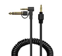 Toxaoii Cavo di prolunga ausiliario audio AUX di ricambio da 3,5 mm a 3,5 mm/6,5 mm, compatibile con cuffie Monster Beats by Dr Dre Solo Pro Detox Edition (nero, 1,8-3 m)
