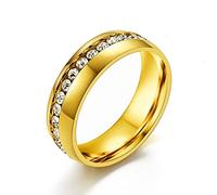 TOXI Nuova Moda Coppia Gioielli Regali Oro-Colore Cristallo Fede Nuziale Acciaio al Titanio Strass Gioielli Anello per Le Donne Bijoux