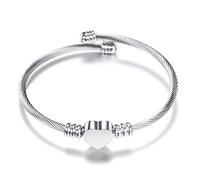TOXI Nuovi Braccialetti Elastici abbaglianti alla Moda Braccialetti Love Spring Bracciale Bracciale Cuore Color Argento per Donna