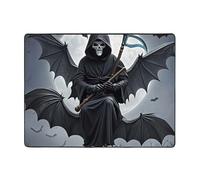 TOXOCMDKLE Area Rugs - Tappeti antiscivolo con pipistrello e luna morte, tappeto per soggiorno, vintage, decorazione per la casa, tappeto lavabile, per camera da letto, sala da pranzo, 160 x 120 cm