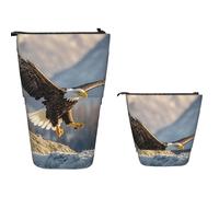 TOXOCMDKLE Astuccio telescopico di grande capacità portapenne con cani husky, astuccio per cancelleria pop up, astuccio retrattile per matite in piedi, borsa per cosmetici per forniture per ufficio