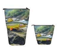 TOXOCMDKLE Astuccio telescopico di grande capacità portapenne con cani husky, astuccio per cancelleria pop up, astuccio retrattile per matite in piedi, borsa per cosmetici per forniture per ufficio