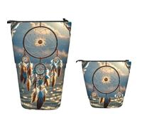 TOXOCMDKLE Astuccio telescopico di grande capacità, portapenne con colomba e cielo, astuccio per cancelleria, retrattile, astuccio per matite da trucco e cosmetici, per forniture per ufficio