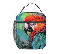 TOXOCMDKLE Borsa per il pranzo isolata portatile per il pranzo con pappagallo colorato borsa per il pranzo per donne uomini lavoro picnic viaggio