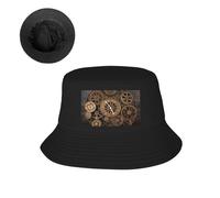 TOXOCMDKLE Cappelli da sole per donne e uomini, cappello alla pescatora da spiaggia, cappello con motivo beagle, cappello estivo in cotone, cappello da pesca solare UPF 50+, Orologio Steampunk Gears