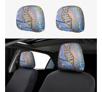 TOXOCMDKLE Copertura per poggiatesta auto, 2 pezzi, traspirante, copertura per poggiatesta DNA Genetic Helix, accessori per auto, universale, antipolvere, decorazione