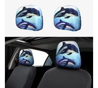 TOXOCMDKLE Copertura per poggiatesta auto, 2 pezzi, traspirante, per poggiatesta auto, universale, antipolvere, decorazione