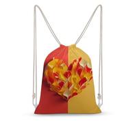 TOXOCMDKLE Zaino con coulisse, giallo e rosso, borsa pieghevole per sport, palestra, shopping, yoga