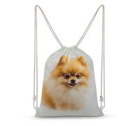 TOXOCMDKLE Zaino con coulisse giallo Pomeranian String Bag Pieghevole Sackpack Sport Gym Bag per Shopping Yoga