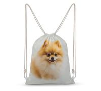 TOXOCMDKLE Zaino con coulisse giallo Pomeranian String Bag Pieghevole Sackpack Sport Gym Bag per Shopping Yoga
