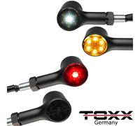 ToXx Luce Di Posizione LED Indicatore + Fanale Freccia Bull Nero Tinto Moto Set