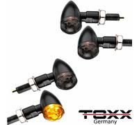 ToXx Mini Indicatori LED Nero Set Moto Universale Bullet Chopper 4 Pezzo