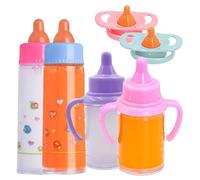 Toy Baby Bottles For Dolls,- 9x4cm Vinyl Doll Magic Bottle & Pacifier | Simulation Baby Juice Bottle Toy For Playhouse Games | Doll Feeding Accessories Kids Role Play