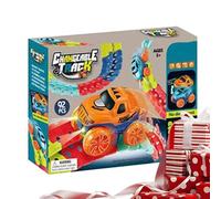 Toy Car Track Set - ABS Light Up Educational Vehicle Playset, Interactive Racing Toy Car | STEM Learning Activity Set For Kids Boys Girls Bedroom, Preschool, Kindergarten, School, Party Gift Use