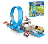 Toy Car Track Set, Construction Truck Play Kit, 360° Wall-Climbing Vehicle Game, Flexible Track Assembly plaything, Interactive Racing Adventure, for Toddler Birthday Party Travel Outdoor Home Use