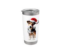 Toy Fox Terrier Cappello di Babbo Natale Luci Cane Proprietario Mamma Papà Bicchiere termico in acciaio inox doppia parete