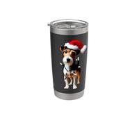 Toy Fox Terrier Cappello di Babbo Natale Luci Cane Proprietario Mamma Papà Bicchiere termico in acciaio inox doppia parete