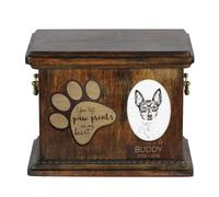 Toy Fox Terrier - Urna per cenere di cane con piatto in ceramica Art Dog IT