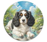 Toy Long-haired Eared Dog 1000 Pezzi Puzzle Puzzle Circolare, Giochi Intellettuali Creativo Antistress Regali Unici (67.5x67.5cm)