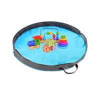 Toy Play Pouch - Foldable Toy Storage Box Organizer Play Mat | Nursery Furniture Hampers With Handle Bags Round Portable For Preschool Travel Babysitters Outdoor Bedroom Toddler Homeschoolers