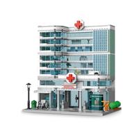 TOY PLAYER Blocchi di costruzione dell'Ospedale della Città a Tre Piani con illuminazione, Edificio della Città in Miniatura, Regalo per bambini e bambine di età compresa tra 8-16 anni, Blocchi di