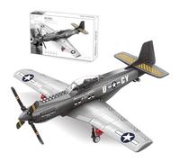 TOY PLAYER P-51 Mustang - Set di mattoncini da combattimento per aereo militare WW2, giocattolo da costruzione, regalo per ragazzi a partire da 8 anni e adulti (258 pezzi)